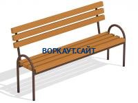 Парковая лавочка со спинкой МАФ 1605 в Ярославле