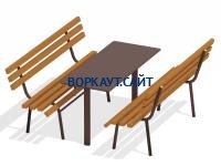 Дачный комплект из 2 лавочек и стола МАФ 1620 в Ярославле