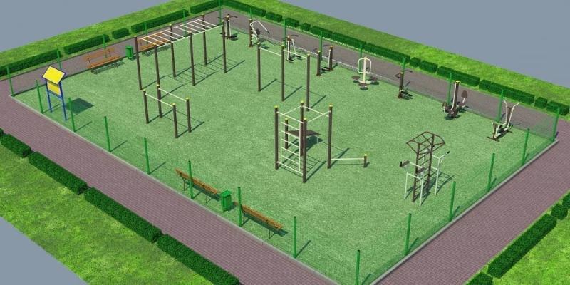 Проект спортивной воркаут площадки с уличными тренажерами - 1467400 рублей в Ярославле