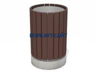 Урна деревянная круглая с бетонным основанием МАФ 1632 в Ярославле