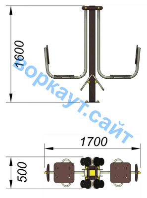 Уличный тренажер "Жим ногами горизонтальный " УТ 003 в Ярославле
