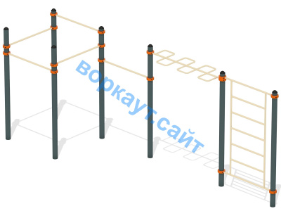Воркаут турники с шведской стенкой и рукоходом  ВС-21 в Ярославле