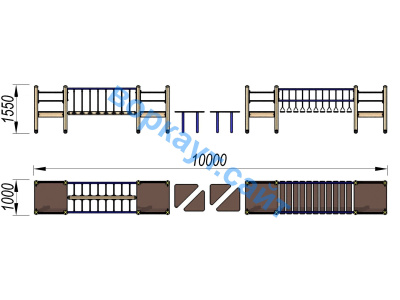 Детский спортивный комплекс Двойной мостик ДСК 3115 в Ярославле