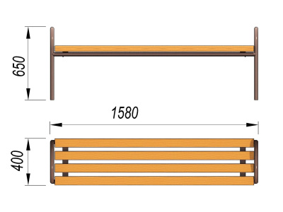 Лавочка парковая МАФ 1603 в Ярославле