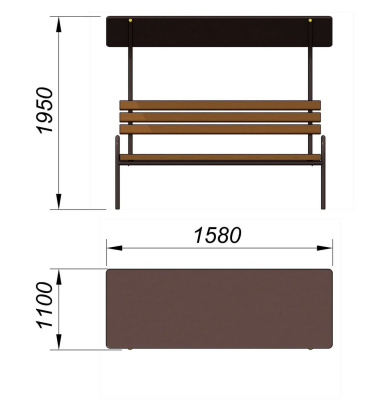 Лавочка под навесом МАФ 1607 в Ярославле