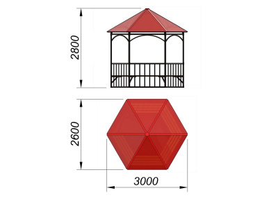 Беседка с лавками и полом МАФ 4122 в Ярославле