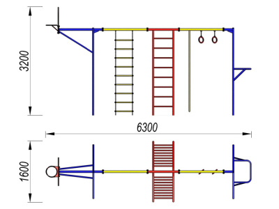 Гимнастический комплекс с баскетбольным щитом МАФ 3001 в Ярославле Гимнастический комплекс с баскетбольным щитом МАФ 3001 в Ярославле